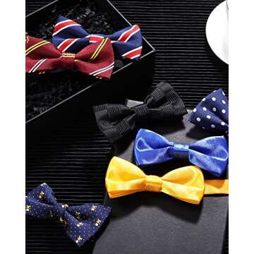 Zhanmai 20 Pcs Boys Bow Ties Pre-tied Bow Ties Bulk with Adjustable Neck Band for Kids Wedding Birthday Party(Classic Style)