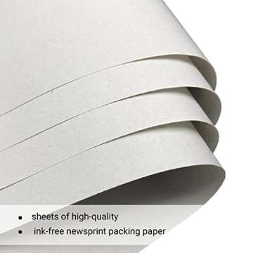 Packing Paper Sheets for Moving - 25 LBS - 800 Sheets of Newsprint Paper - Must Have in Your Moving Supplies (25 LBS)