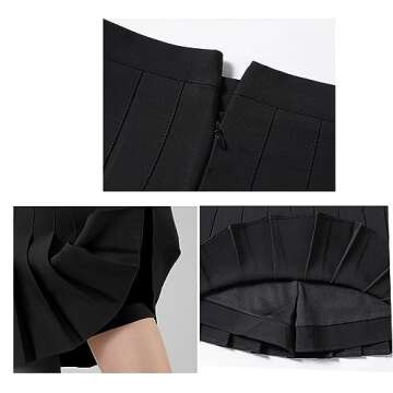Stylish High Waisted Pleated Skater Skirt for Women