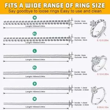 Ring Sizers for Loose Rings, 14 Pack Invisible Ring Size Adjuster Silicone, Ring Guards Spacer Tightener Resizer Fitter for Women Men, Make Ring Smaller Without Resizing Thick Band (Transparent-14PCS)