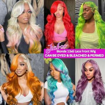 Jiaboo 613 Lace Front Wig Human Hair 13x6 Blonde Lace Front Wigs Human Hair 200% Density HD Transparent Body Wave Lace Frontal Wig Pre Plucked with Baby Hair(28Inch)