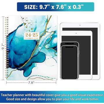 Teacher Planner 2024-2025 - 2024-2025 Planner, Jul. 2024 - Jun. 2025, 9.7'' x 7.6'', Academic Planner, Weekly and Monthly Homeschool Planner