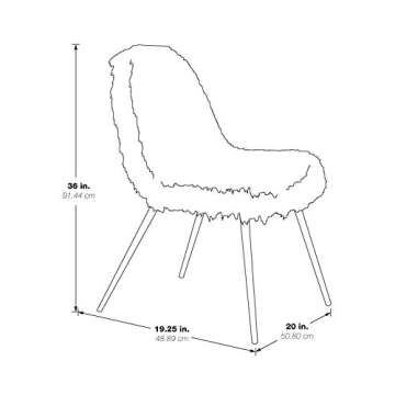 OSP Home Furnishings Julia Chic Accent Chair, White Faux Fur and Gold Legs