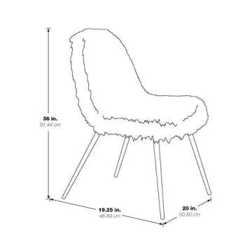 OSP Home Furnishings Julia Chic Accent Chair, White Faux Fur and Gold Legs