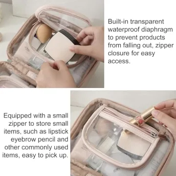Veki TSA Approved Transparent Makeup Bag for Travel