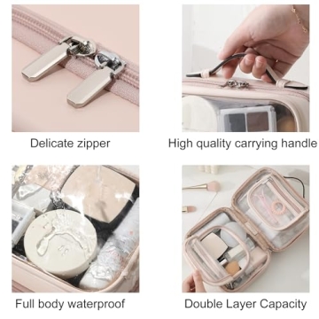 Veki TSA Approved Transparent Makeup Bag for Travel