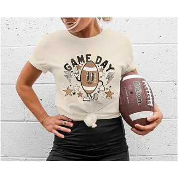 MOUSYA Cute Football Graphic T-Shirt for Game Day