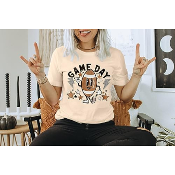 MOUSYA Cute Football Graphic T-Shirt for Game Day