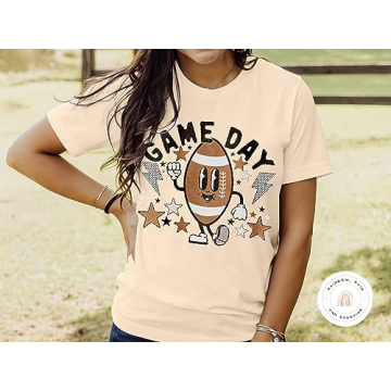MOUSYA Cute Football Graphic T-Shirt for Game Day