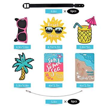 VIOCIWUO Unique Cute Luggage Tags for Women Men, Travel Suitcase Tags Summer Beach Luggage Tags Seri...