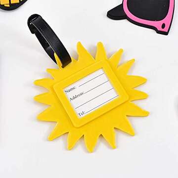 VIOCIWUO Unique Cute Luggage Tags for Women Men, Travel Suitcase Tags Summer Beach Luggage Tags Series Identify Label with Loop 6Pcs