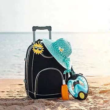 VIOCIWUO Unique Cute Luggage Tags for Women Men, Travel Suitcase Tags Summer Beach Luggage Tags Series Identify Label with Loop 6Pcs