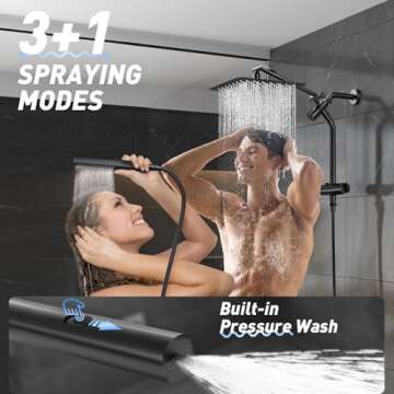 Veken 10'' All Metal Rain Shower Head and Handheld Combo