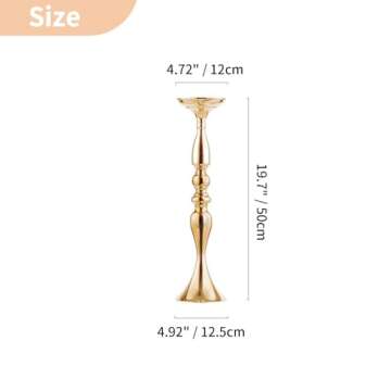 Nuptio Vases for Centerpieces 2 Pcs Gold Vases Wedding Centerpieces for Tables Versatile Metal Flower Arrangement for Wedding Party Dinner Centerpiece Decor (Gold, 19.7" H)