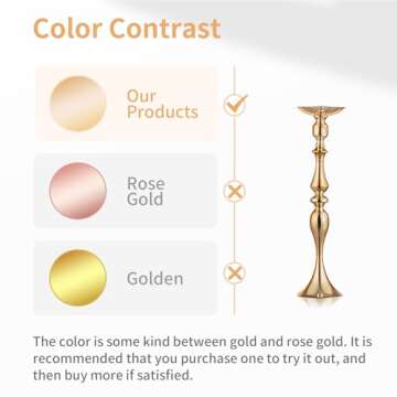 Nuptio Vases for Centerpieces 2 Pcs Gold Vases Wedding Centerpieces for Tables Versatile Metal Flower Arrangement for Wedding Party Dinner Centerpiece Decor (Gold, 19.7" H)