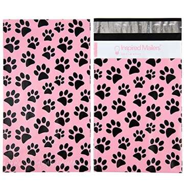 30 Combo Pack Pink Paw Print Mailers