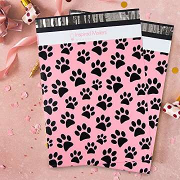 30 Combo Pack Pink Paw Print Mailers