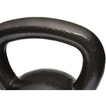 Amazon Basics Cast Iron Kettlebell, 15 Pounds, Black