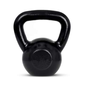 Amazon Basics Cast Iron Kettlebell, 15 Pounds, Black