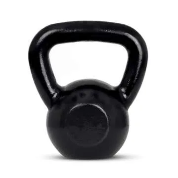 Amazon Basics Cast Iron Kettlebell, 15 Pounds, Black
