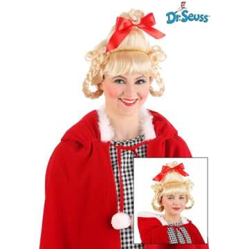 Fun Costumes Cindy Lou Who Wig - Blonde Christmas Character Wig with Braid Hairstyle