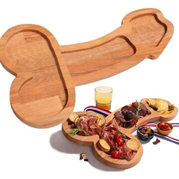 Aperitif Board, Unique Solid Wood Charcuterie Board and Chess Boards, Funny Cutlery Kitchen Wine Mea...