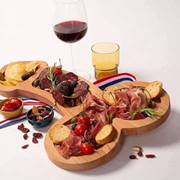 Aperitif Board, Unique Solid Wood Charcuterie Board and Chess Boards, Funny Cutlery Kitchen Wine Meat Cheese Platter Unique Women Gifts for Housewarming Bachelor Party AB