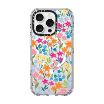 CASETiFY Clear iPhone 16 Pro Case - Bright Spring Flowers