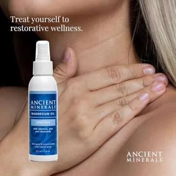 Ancient Minerals Magnesium Oil Spray Sensitive All-New Sensitive Formula with Allantoin, Organic Chamomile, and Organic Aloe Vera (4oz)