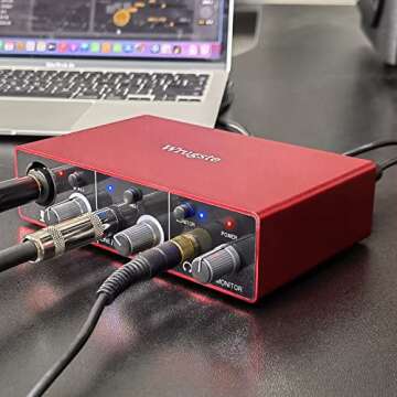 Professional USB Audio Interface with Phantom Power for Creators