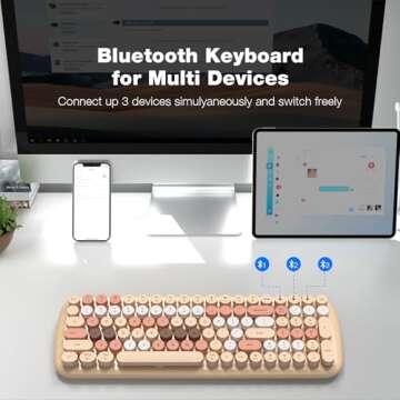 MOFII Wireless Bluetooth Keyboard for Mac, iPad, iPhone, PC, Laptop & Android, Connect up to 3 Devic...