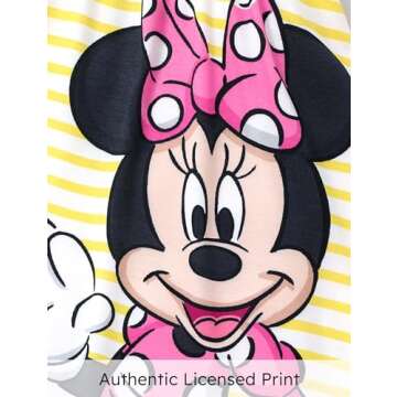 Disney Minnie Mouse Toddler Girl Dress Ruffle Sleeve Stripe Sundress Back Cross Straps Summer Outfit Birthday Party Holiday Clothes Yellow 4-5T