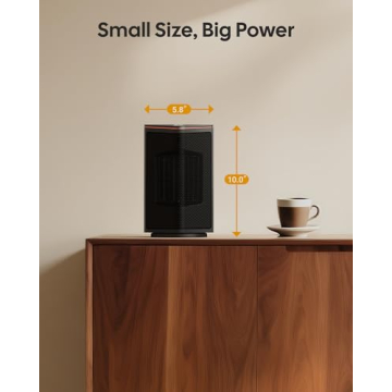 ComDomus Space Heaters for Indoor Use, 1500W Portable Electric Heater with Thermostat, 70° Oscillat...