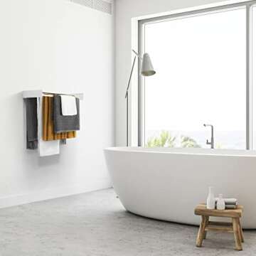 Urban Nouk Laundry Drying Rack, Wall Mounted, 60lbs Capacity, 20 Linear Ft, White