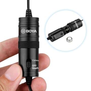 BOYA BY-M1 3.5mm Electret Condenser Microphone with 1/4" adapter for Smartphones iPhone DSLR Cameras PC