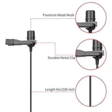 BOYA BY-M1 3.5mm Lavalier Microphone for Clear Audio Recording