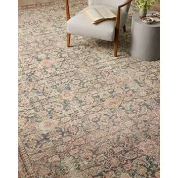 Loloi Angela Rose Aubrey Collection AUB-01 Navy/Multi 5'-0" x 7'-0", .19" Pile Height, Area Rug