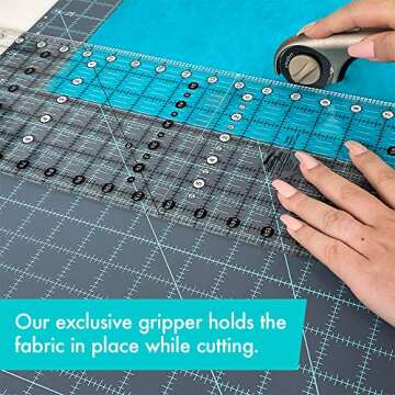 Creative Grids Quilt Ruler 6-1/2in x 24-1/2in Rectangle - CGR24 – Made in USA, Non-Slip Grip Acryl...