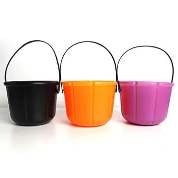 KEPATO Halloween Pumpkin Candy Bucket | 3 Pack For Kids