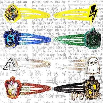 Harry Potter Kids Hair Clips for Girls Snap Clips 8 Pack Multi Color Ages 3+