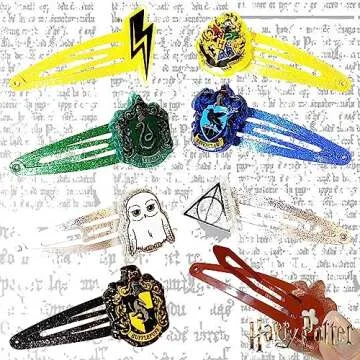 Harry Potter Kids Hair Clips for Girls Snap Clips 8 Pack Multi Color Ages 3+