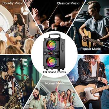 60W Bluetooth Speaker with Deep Bass and Tweeters