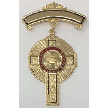 Knights Templar Past Commander Officer Jewel - Freemason Blue Lodge Collar Jewel