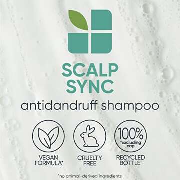 Biolage Scalp Sync Anti-Dandruff Shampoo | Targets Dandruff, Controls The Appearance of Flakes & Relieves Scalp Irritation | Paraben Free | For Dandruff Control | Vegan | Salon Shampoo | 13.5 Fl. Oz