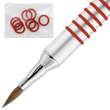 PANA 3D Kolinsky Acrylic Nail Art Sculpture Brush with Silver Metal Non-Slip Grip Handle for Manicures 3D Nail Art Flower Designs (Size #4)