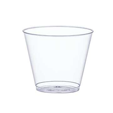 Comfy Package [9 oz. - 100 Count Hard Plastic Tumblers, Clear Plastic Cups - Plastic Cups for Party,...