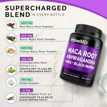 Organic Maca Root Ashwagandha Capsules for Stamina