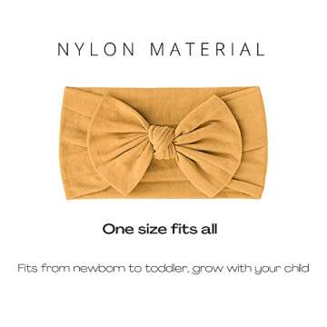 Prohouse 20PCS Baby Nylon Headbands Hairbands Hair Bow Elastics for Baby Girls Newborn Infant Toddle...
