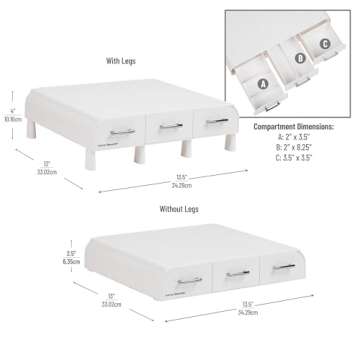 Mind Reader PC, Laptop, IMAC Monitor Stand and Desk Organizer, White