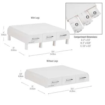 Mind Reader PC, Laptop, IMAC Monitor Stand and Desk Organizer, White